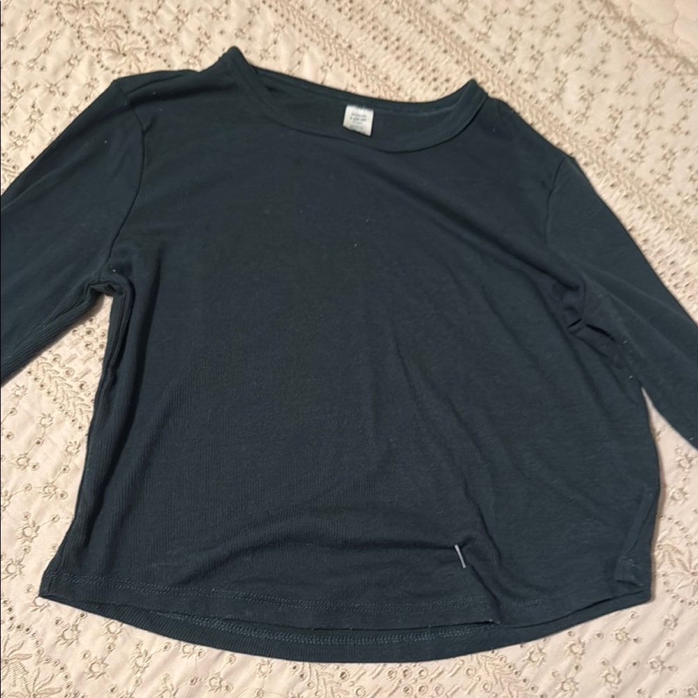 Blue Relaxed 3/4 Sleeve T-Shirt